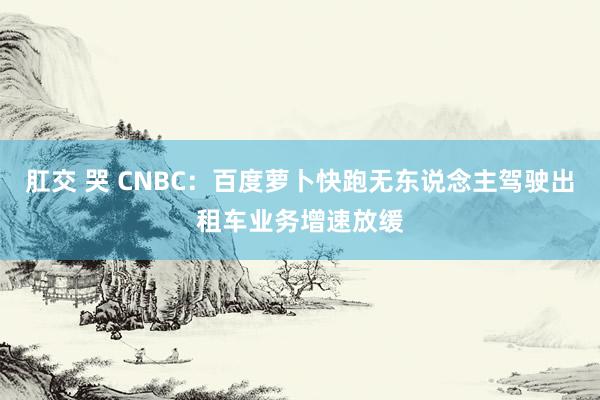 肛交 哭 CNBC：百度萝卜快跑无东说念主驾驶出租车业务增速放缓