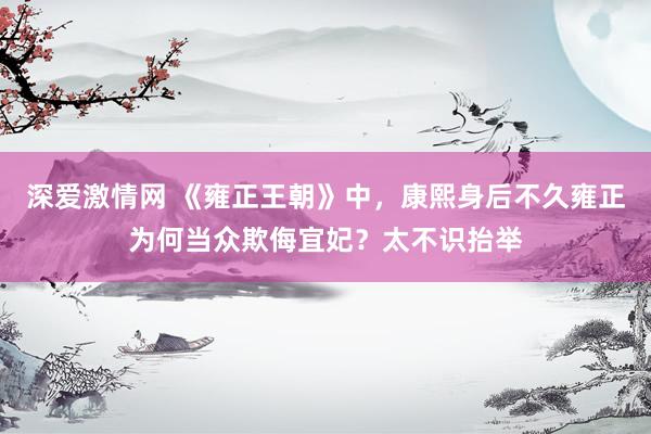 深爱激情网 《雍正王朝》中，康熙身后不久雍正为何当众欺侮宜妃？太不识抬举