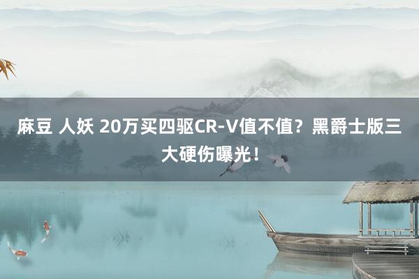 麻豆 人妖 20万买四驱CR-V值不值？黑爵士版三大硬伤曝光！