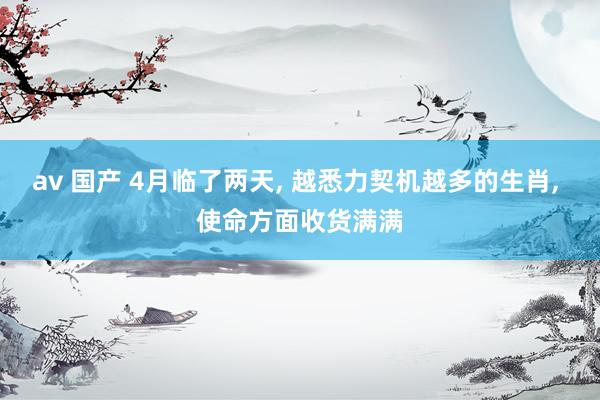 av 国产 4月临了两天， 越悉力契机越多的生肖， 使命方面收货满满